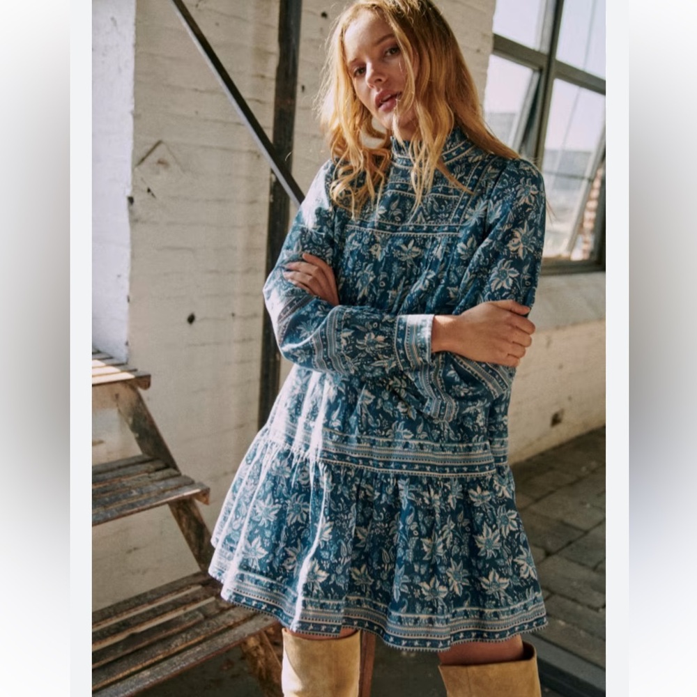 NWT SÉZANE X SEA NY Aliette Dress Size 8 Blue